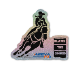 #blametheground Barrel Racer Die Cut Sticker