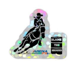 #blametheground Barrel Racer Die Cut Sticker